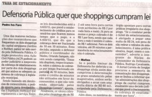Correio de Sergipe: 14/11/2017 – Defensoria quer que os shoppings cumpram  lei